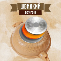 Антипригарна глиняна сковорода вок WOK  з пароваркою