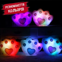 Светящаяся плюшевая подушка в форме лапки (фиолетовый)