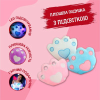Светящаяся плюшевая подушка в форме лапки (фиолетовый)