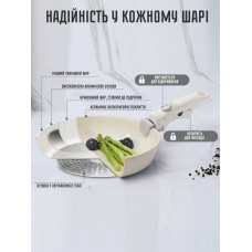 Набор кухонной посуды с крышкой и съемной ручкой (5 пр.)
