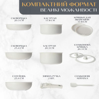 Набор посуды с крышками и 2 съемными ручками (12 пр.)
