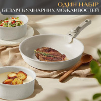 Набор посуды с крышками и 2 съемными ручками (12 пр.)