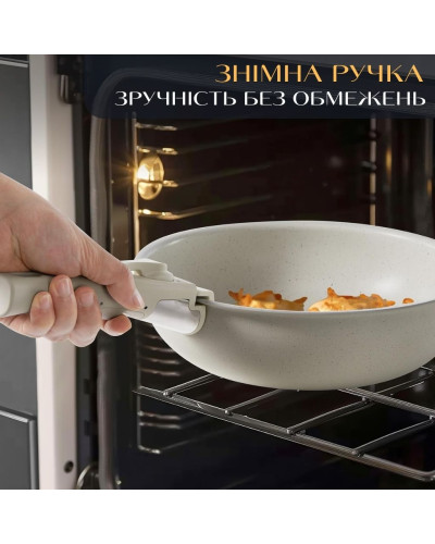 Набор посуды с крышками и 2 съемными ручками (12 пр.) Набор посуды с крышками и 2 съемными ручками (12 пр.)