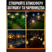 Уличный светильник на солнечной батарее - Фейерверк, садовый светильник