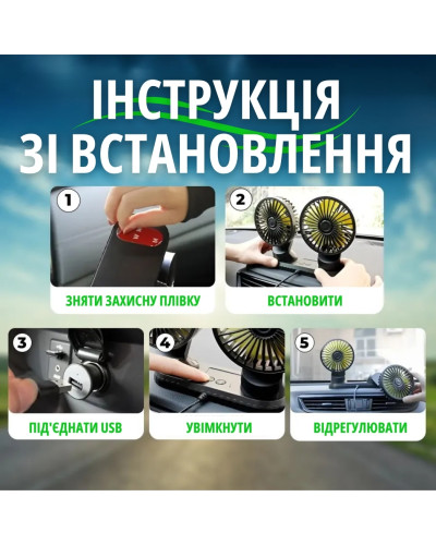 Автомобильный двойной мини - вентилятор