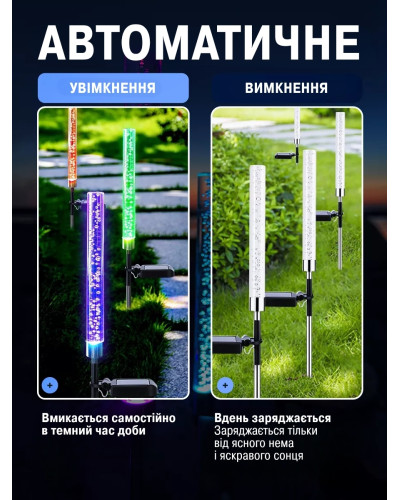Уличный садовый светильник на солнечной батарее «Пузыри» Многоцветный RGB