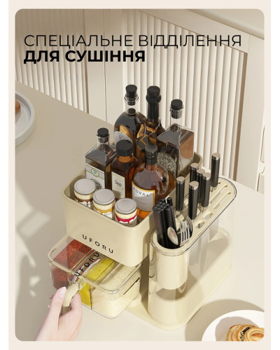 Многофункциональный настольный кухонный органайзер + Набор ножей в подарок Многофункциональный настольный кухонный органайзер + Набор ножей в подарок