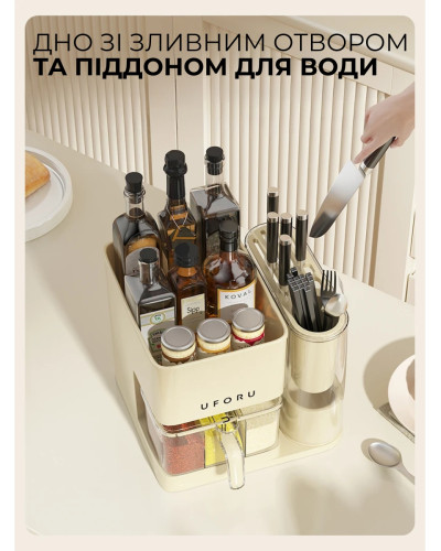 Многофункциональный настольный кухонный органайзер + Набор ножей в подарок Многофункциональный настольный кухонный органайзер + Набор ножей в подарок