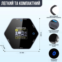 Док - станція USB HUB 8 в 1, USB-хаб адаптер, (HDMI+USB-C+SD і microSD+USB-A)