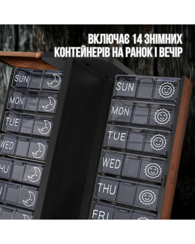 Органайзер для лекарств на неделю – 2 секции в день Органайзер для лекарств на неделю – 2 секции в день