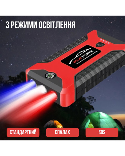 Пуско-зарядный Power Bank устройство с компрессором Jumpstarter JX27 (99800 мАh) Пуско-зарядный Power Bank устройство с компрессором Jumpstarter JX27 (99800 мАh)