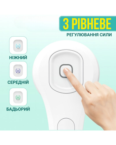 Електрична масажна щітка для душа з 6 насадками та USB-зарядкою