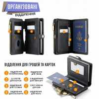 Кошелёк портмоне для паспорта и карт с RFID-защитой карт (черный)