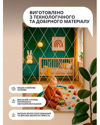 Акриловый зеркальные самоклеящиеся ромбы 32 шт декор на стену (100см х 50см) Акриловый зеркальные самоклеящиеся ромбы 32 шт декор на стену (100см х 50см)