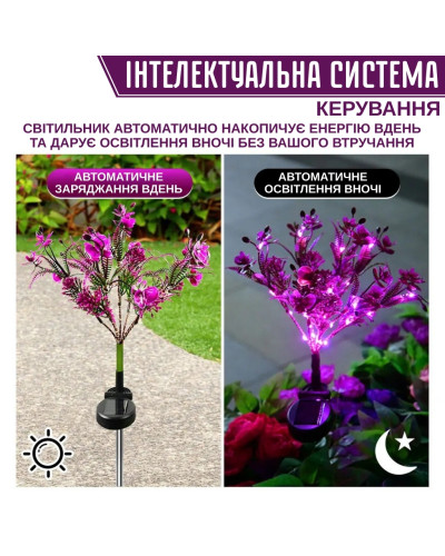 Садовый светильник на солнечной батарее Цветы Фаленопсиса
