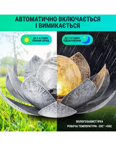 Садовый светильник на солнечной батарее «Лотос»