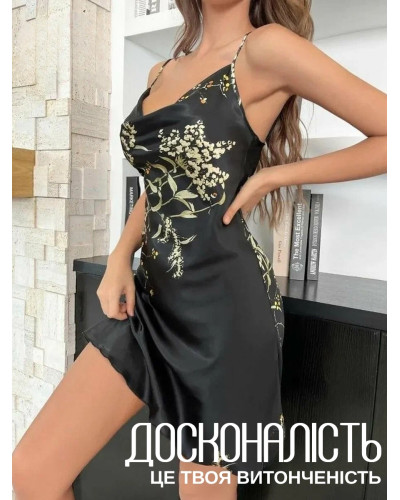 Женский шелковый пижамный комплект 5в1- халат, пеньюар, топ, шорты (шампань) S, M, L Женский шелковый пижамный комплект 5в1- халат, пеньюар, топ, шорты (шампань) S, M, L