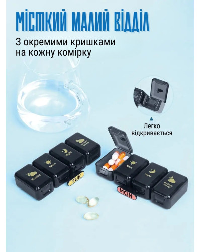 Портативная таблетница на неделю (7 контейнеров по 4 секции) Портативная таблетница на неделю (7 контейнеров по 4 секции)