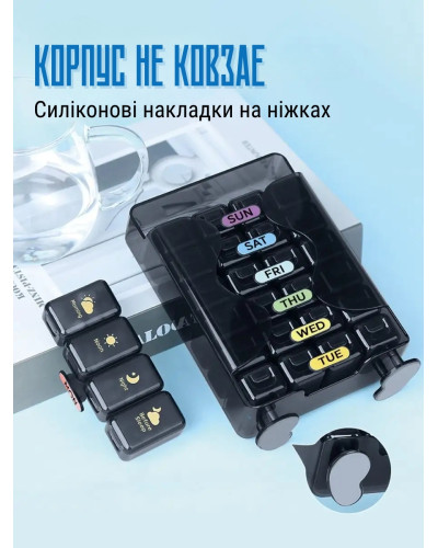Портативная таблетница на неделю (7 контейнеров по 4 секции) Портативная таблетница на неделю (7 контейнеров по 4 секции)