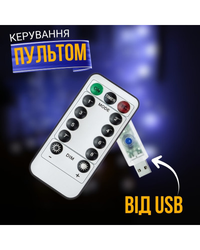 Светодиодная гирлянда “Конский хвост” с пультом управления, 5 метров 1000 LED, USB Светодиодная гирлянда “Конский хвост” с пультом управления, 5 метров 1000 LED, USB