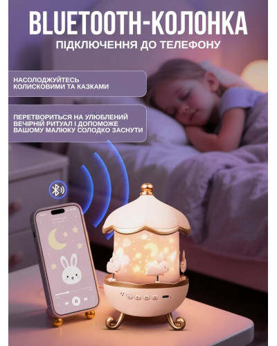 Ночник-проектор «Карусель с кроликами»