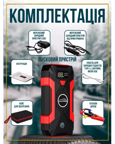 Автомобильное пусковое устройство, Power Bank 2в1 99 800 мА·ч Автомобильное пусковое устройство, Power Bank 2в1 99 800 мА·ч