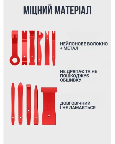 Комплект инструментов для работы с салоном автомобиля — набор съёмников обшивки и клипс, 40 предметов