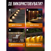 Вуличні кутові світильники на сонячній батареї (набір 4 шт) для сходів, доріжок, паркану, фасаду