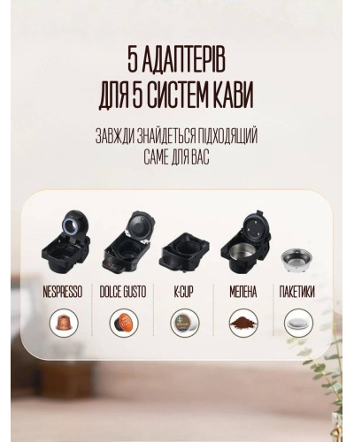 Кофемашина 5в1 для капсул и молотого кофе, капсульная кофеварка