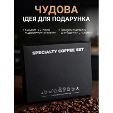 Подарунковий набір для приготування кави (гейзерна кавоварка, ручна кавомолка та аксесуари) білий
