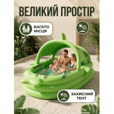 Дитячий надувний басейн «Акула» з тентом 262 × 185 × 54 см