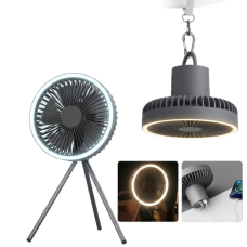 Портативний акумуляторний вентилятор 3в1 з LED-підсвічуванням