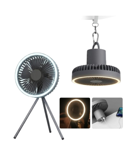 Портативний акумуляторний вентилятор 3в1 з LED-підсвічуванням