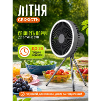 Портативний акумуляторний вентилятор 3в1 з LED-підсвічуванням