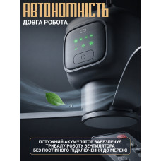 Акумуляторний підвісний вентилятор з LED-підсвічуванням 2в1