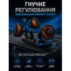 Потрійний автомобільний вентилятор з ароматизатором