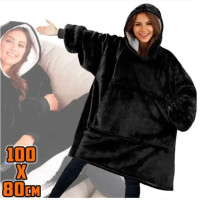 Плед із капюшоном - Huggle Hoodie (чорний) (467-1097)