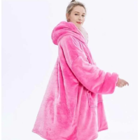 Плед с капюшоном - Huggle Hoodie (розовый) (467-1098)