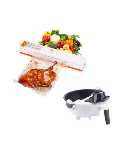 Вакуумный упаковщик - Freshpack Pro + Терка - овощерезка с контейнером - Veg Cutter
