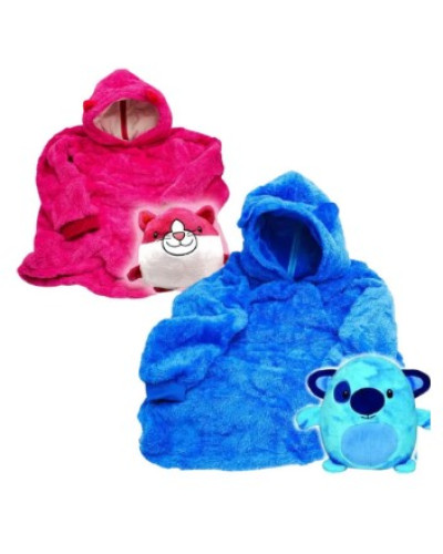 Детский плед с капюшоном и рукавами Huggle Pets Hoodie (синий) Детский плед с капюшоном и рукавами Huggle Pets Hoodie (синий)