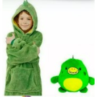 Детский плед с капюшоном и рукавами Huggle Pets Hoodie (зеленый)