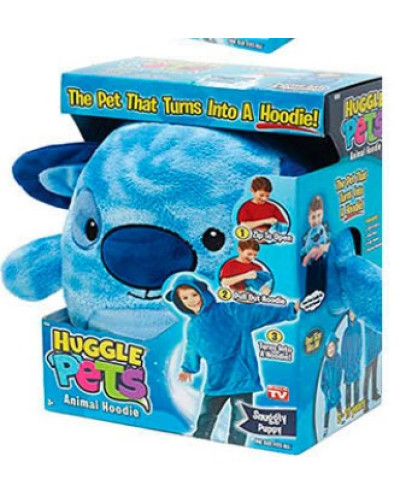 Детский плед с капюшоном и рукавами Huggle Pets Hoodie (синий) Детский плед с капюшоном и рукавами Huggle Pets Hoodie (синий)