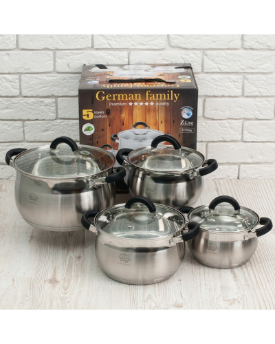 Набор кастрюль из нержавеющей стали - German Family GF-2045
