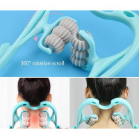 Ручной роликовый массажер 6 роликов для шеи и тела Hexiang Neck Massager