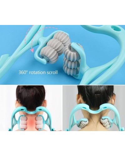 Ручной роликовый массажер 6 роликов для шеи и тела Hexiang Neck Massager
