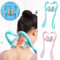 Ручной роликовый массажер 6 роликов для шеи и тела Hexiang Neck Massager