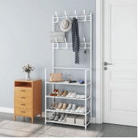 Підлогова вішалка для одягу та взуття - New simple floor clothes rack