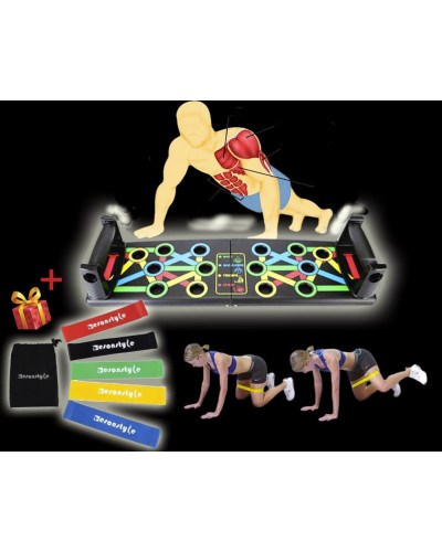 Доска с отжимающими упорами - Push Up Rack Board + подарок Фитнес резинки - Esonstyle