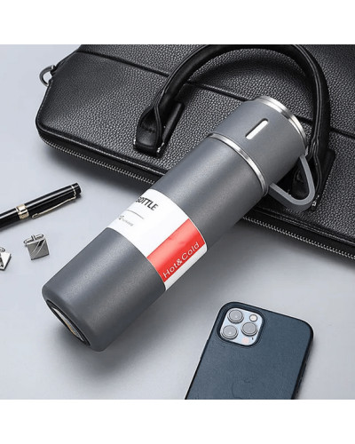 Подарунковий набір термос із 3 чашками - Vacuum flask set - Vacuum flask set Подарунковий набір термос із 3 чашками - Vacuum flask set - Vacuum flask set