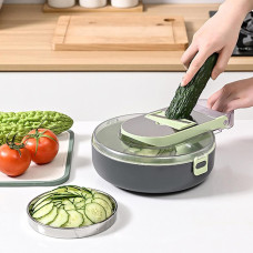 Багатофункціональна овочерізка-шатківниця Vegetable Cutte тертка для овочів і фруктів з контейнером та насадками 12  в 1
